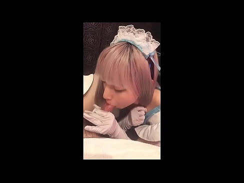 ❤️ 日本偶像[mayuka]，法国女仆装，第一部分，口交和用乳液打飞机 ❤️ Anal porn❤